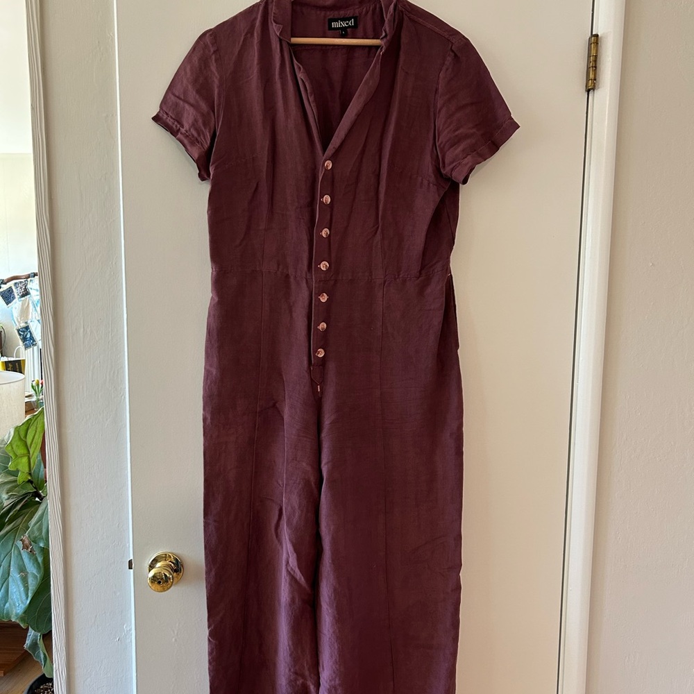 Mixed by Nasrin jumpsuit dyed plum size L